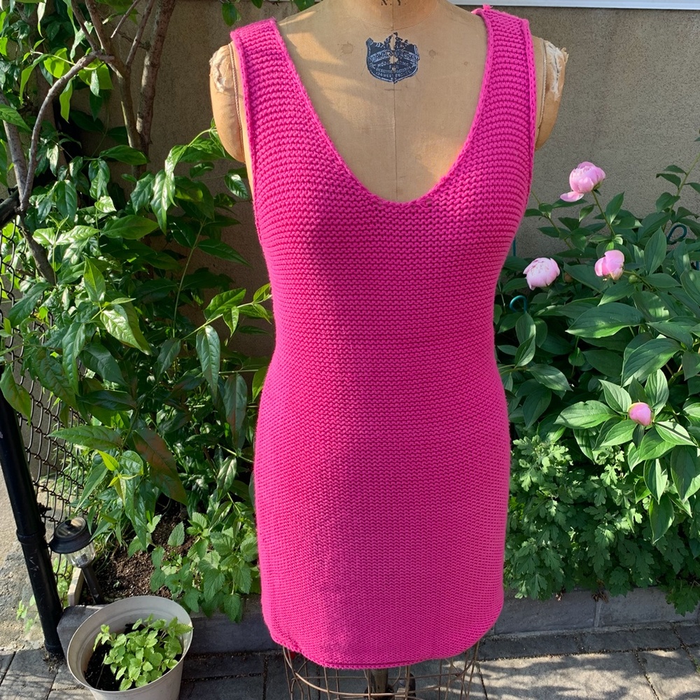Fuchsia Hand Knit Rockaway Dress